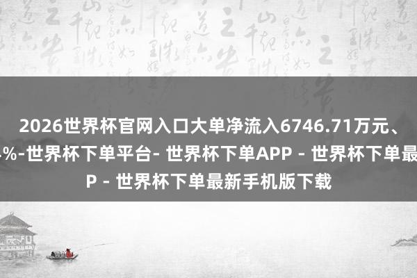 2026世界杯官网入口大单净流入6746.71万元、占成交额6.64%-世界杯下单平台- 世界杯下单APP - 世界杯下单最新手机版下载