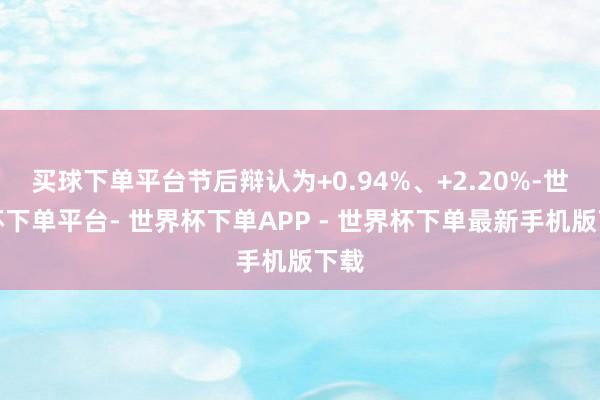 买球下单平台节后辩认为+0.94%、+2.20%-世界杯下单平台- 世界杯下单APP - 世界杯下单最新手机版下载